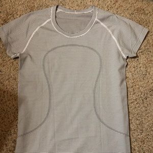 Lululemon shirt. White w/ black pinstripes. Medium